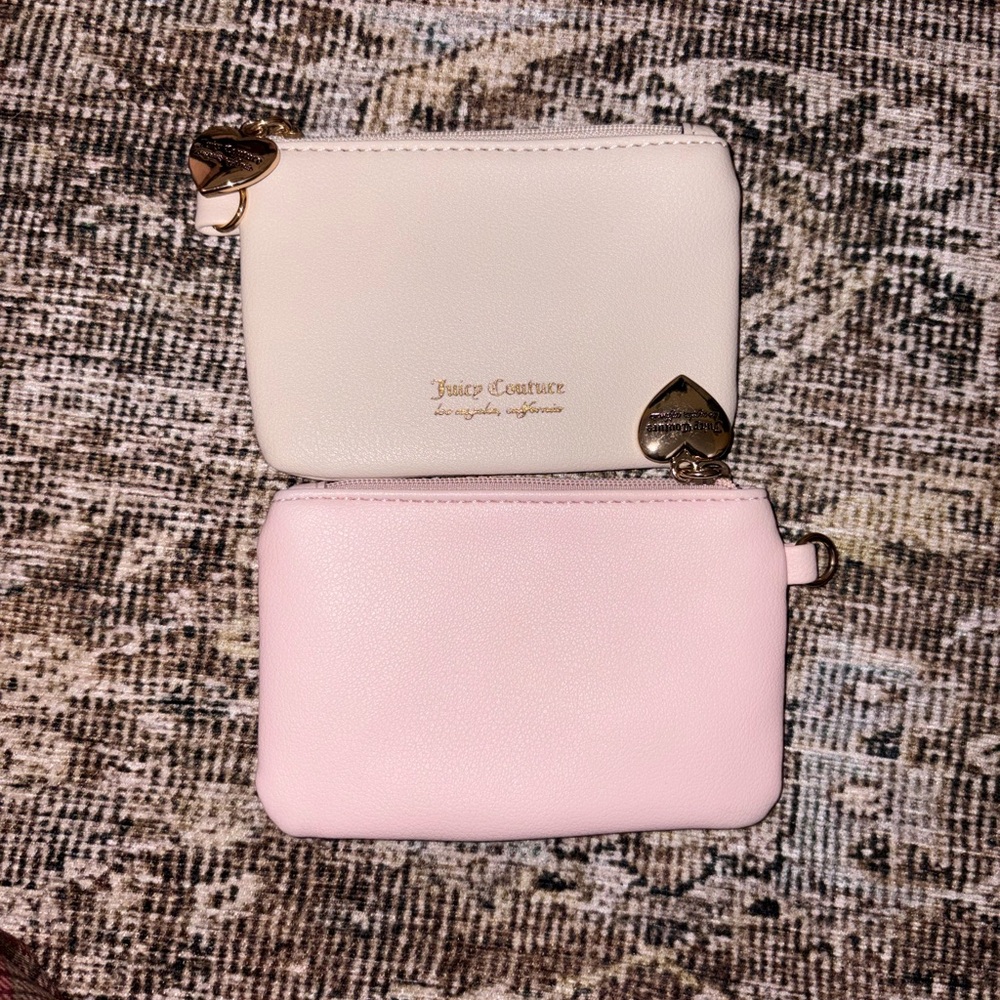 Juicy Couture Pink and Cream Pouch Set